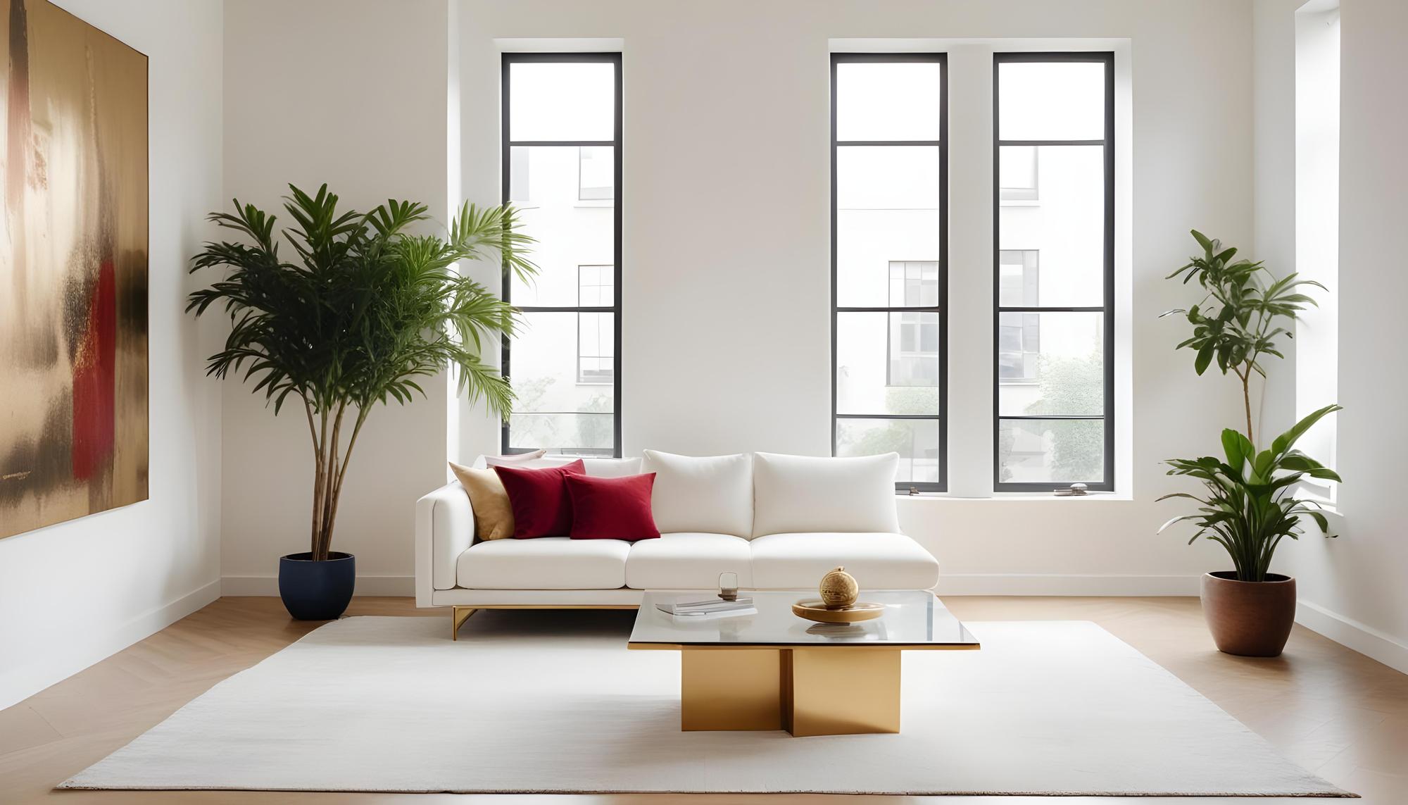 bright staged living room after
